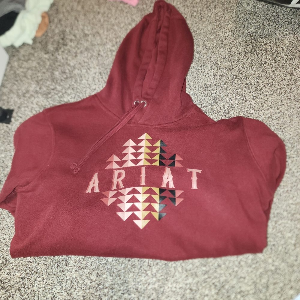 Ariat Maroon Hoodie with Triangle Pattern